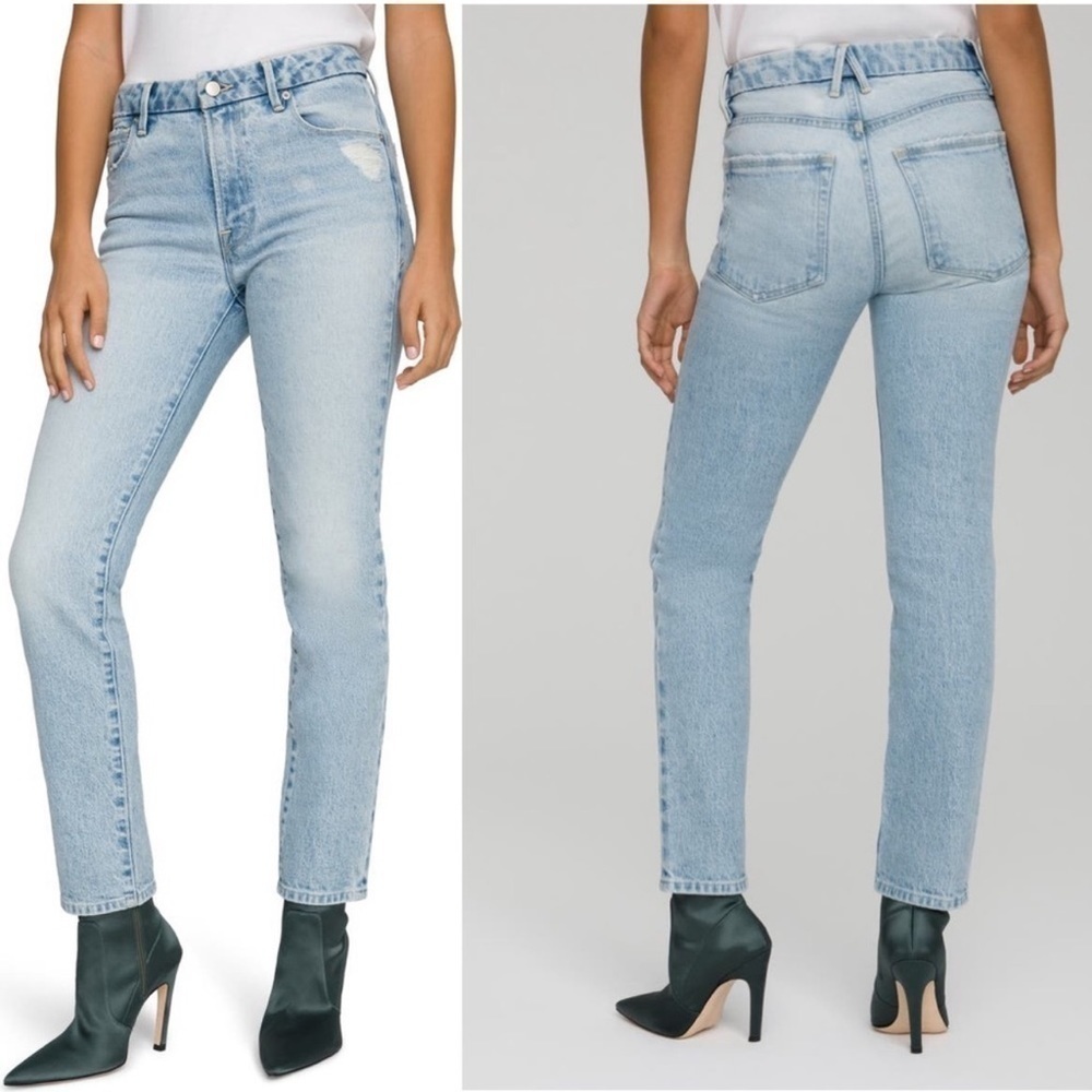 GOOD AMERICAN Good Classic Straight Leg Jeans